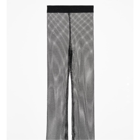 ZARA BLOGGERS FAV SHIMMERY FULL-LENGHT FLARED PANTS - Picture 7 of 8